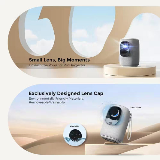 1920 X 1080 Full HD Wifi Bluetooth Mini Portable Projector with 9000 - Lumens Handheld & Compatible HDMI USB, Audio Port - Techlyn