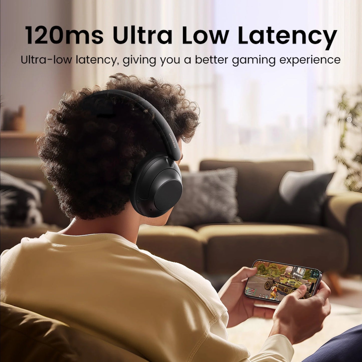 Max5 Foldable Over - Ear Bluetooth MIC Headphones, Noise Cancelling, 90H Playtime, Black - Techlyn