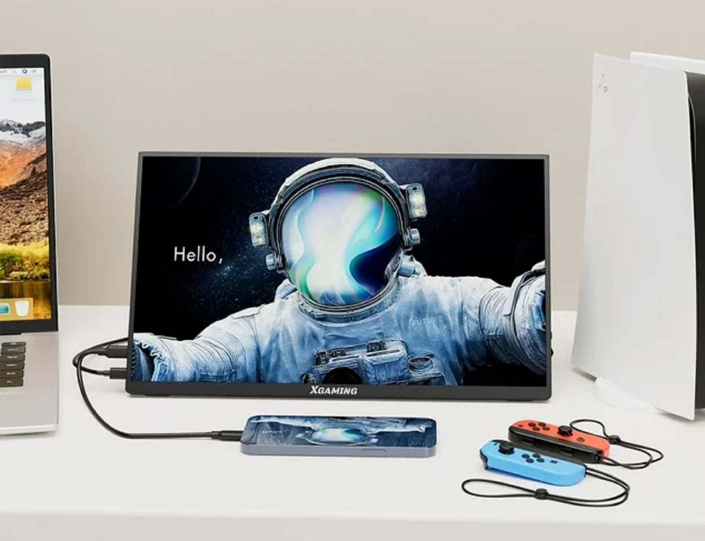 15.6'' Portable Monitor, 1080P FHD IPS Laptop Monitor with Case (Black) - Techlyn