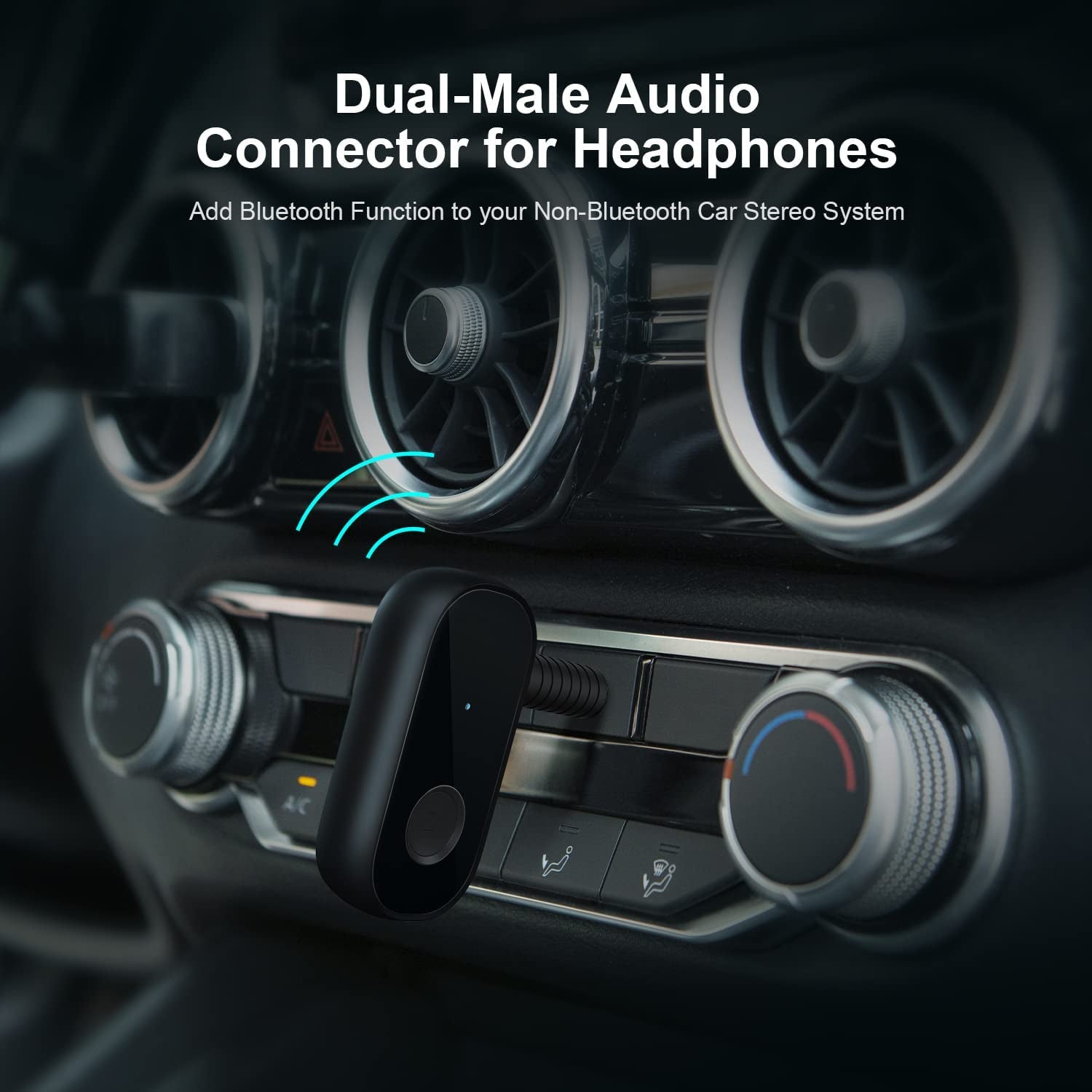 2 Pack 3.5Mm 1/8 Stereo Jack to 3.5Mm Audio Male to Male Adapter Connectors Gold Plated Compatible with for Taotronics, Mpow BH129 Bluetooth Receiver - Techlyn