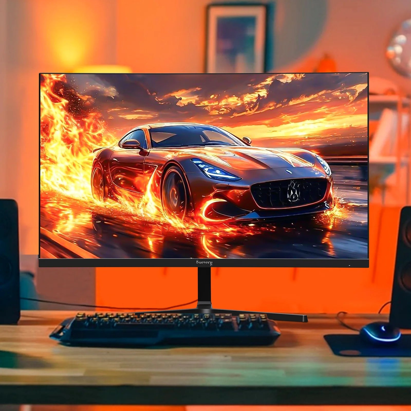 24" 200Hz Gaming Monitor,Ips Panel,Fhd 1080P, Built - In Speakers, 120% Srgb, Freesync, Black - Techlyn