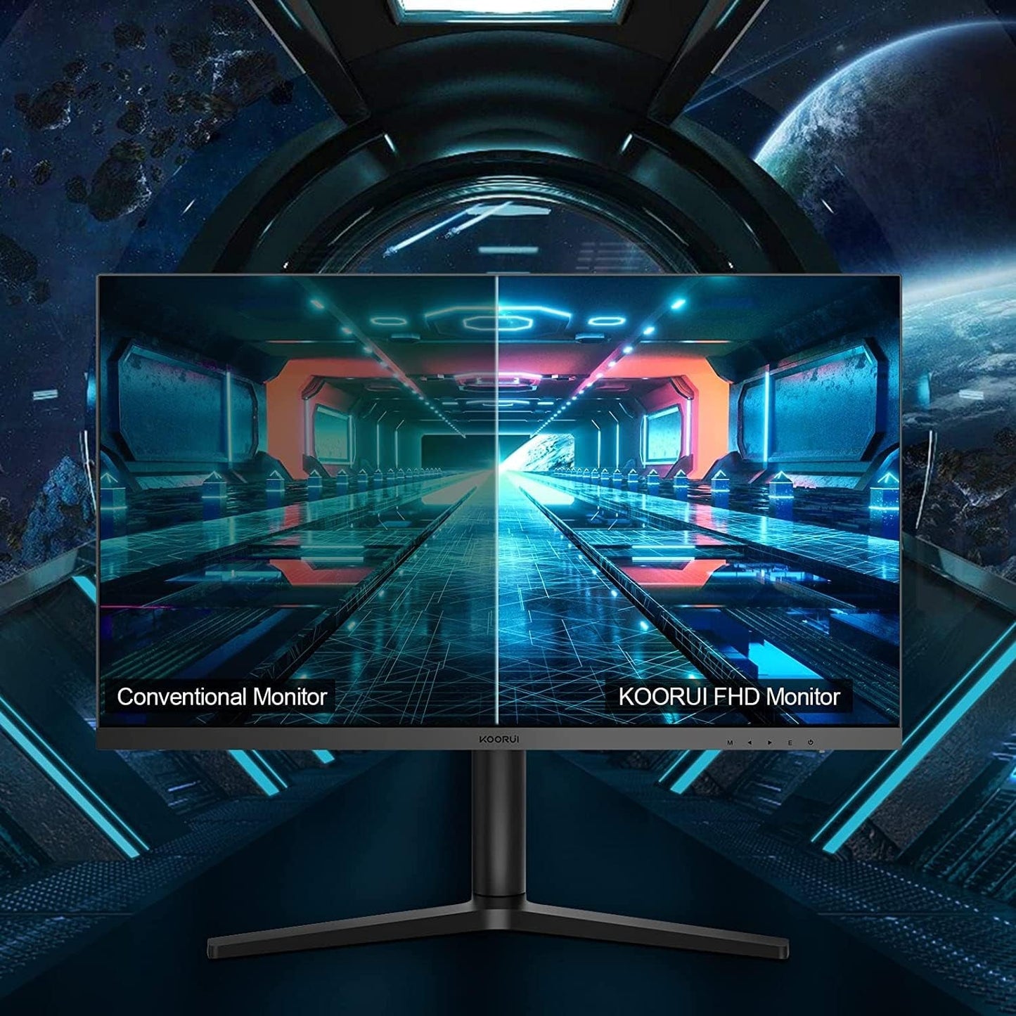 27 Inch QHD Gaming Monitor 240 Hz, VA, 1Ms, DCI - P3 95% Color Gamut, Freesync G - Sync Compatible, (2560X1440, HDMI, Displayport) Black - Techlyn