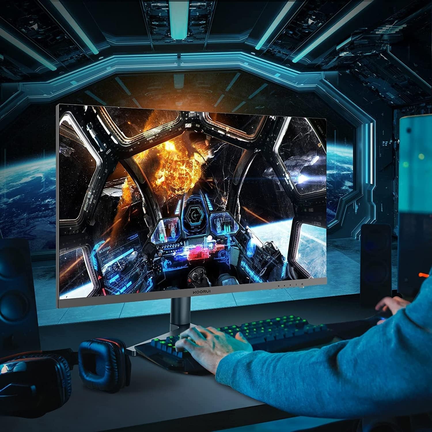 27 Inch QHD Gaming Monitor 240 Hz, VA, 1Ms, DCI - P3 95% Color Gamut, Freesync G - Sync Compatible, (2560X1440, HDMI, Displayport) Black - Techlyn