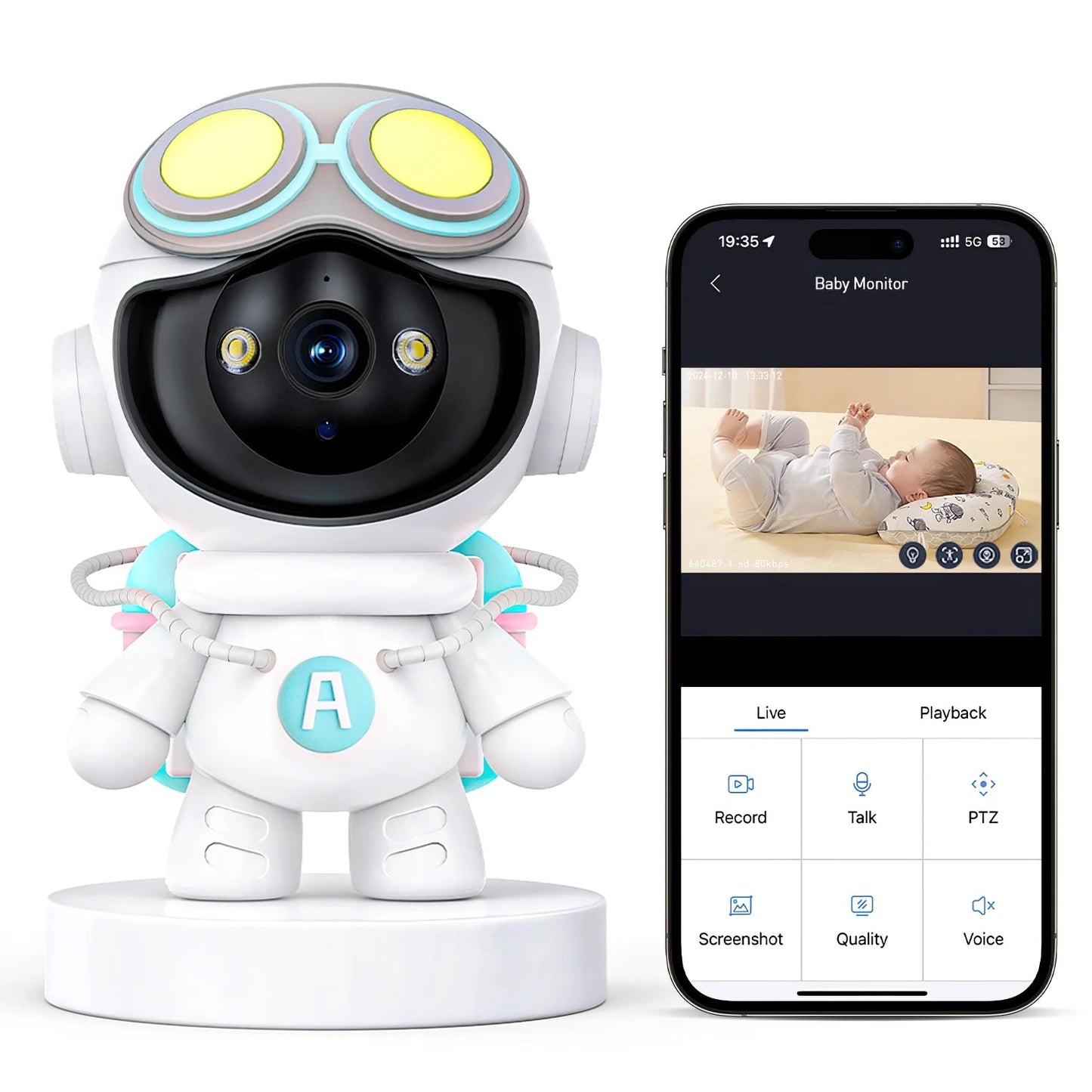 2K Indoor Security Camera for Baby Monitor, Dog Camera with Motion Detection, 2 - Way Audio & Night Vision, Wifi Nanny Camera with Safety Alerts, Cloud & SD Card Storage - Techlyn