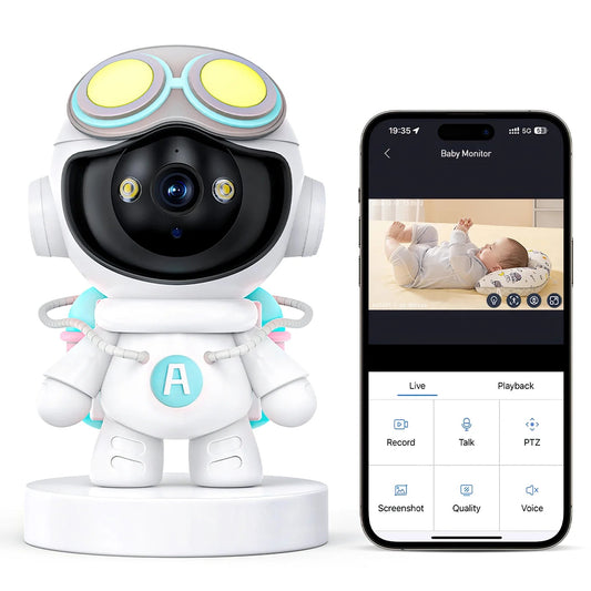 2K Indoor Security Camera for Baby Monitor, Dog Camera with Motion Detection, 2 - Way Audio & Night Vision, Wifi Nanny Camera with Safety Alerts, Cloud & SD Card Storage - Techlyn