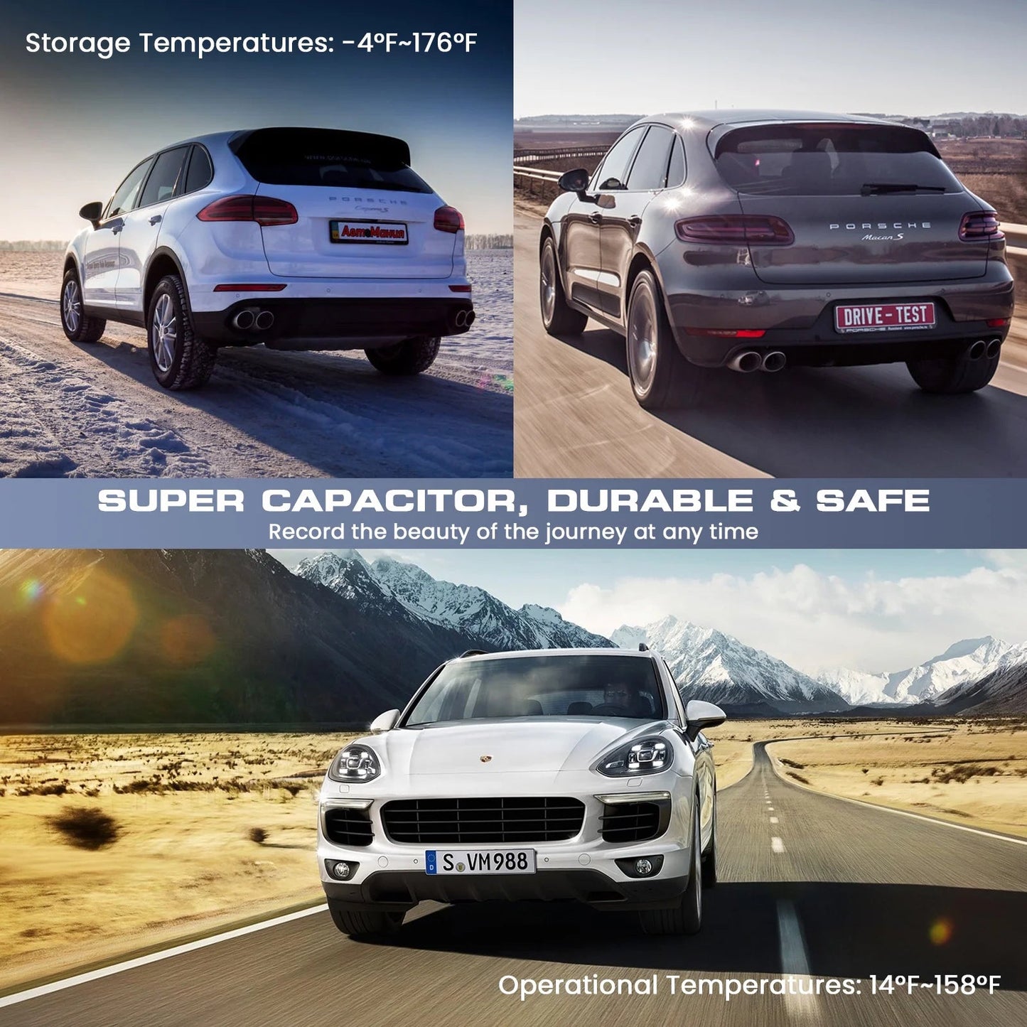 3 Channel Dash Cam Front and Rear, 4K/2.5K + 1080P Premium Car Camera for Cars with Wi - Fi GPS, Night Vision, 3.16" IPS Touchscreen, 24H Parking Mode, WDR, Type - C, 64GB SD Card Included - Techlyn