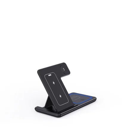 3 In 1 LED Fast Wireless Charger Stand Foldable Charging Station - Techlyn