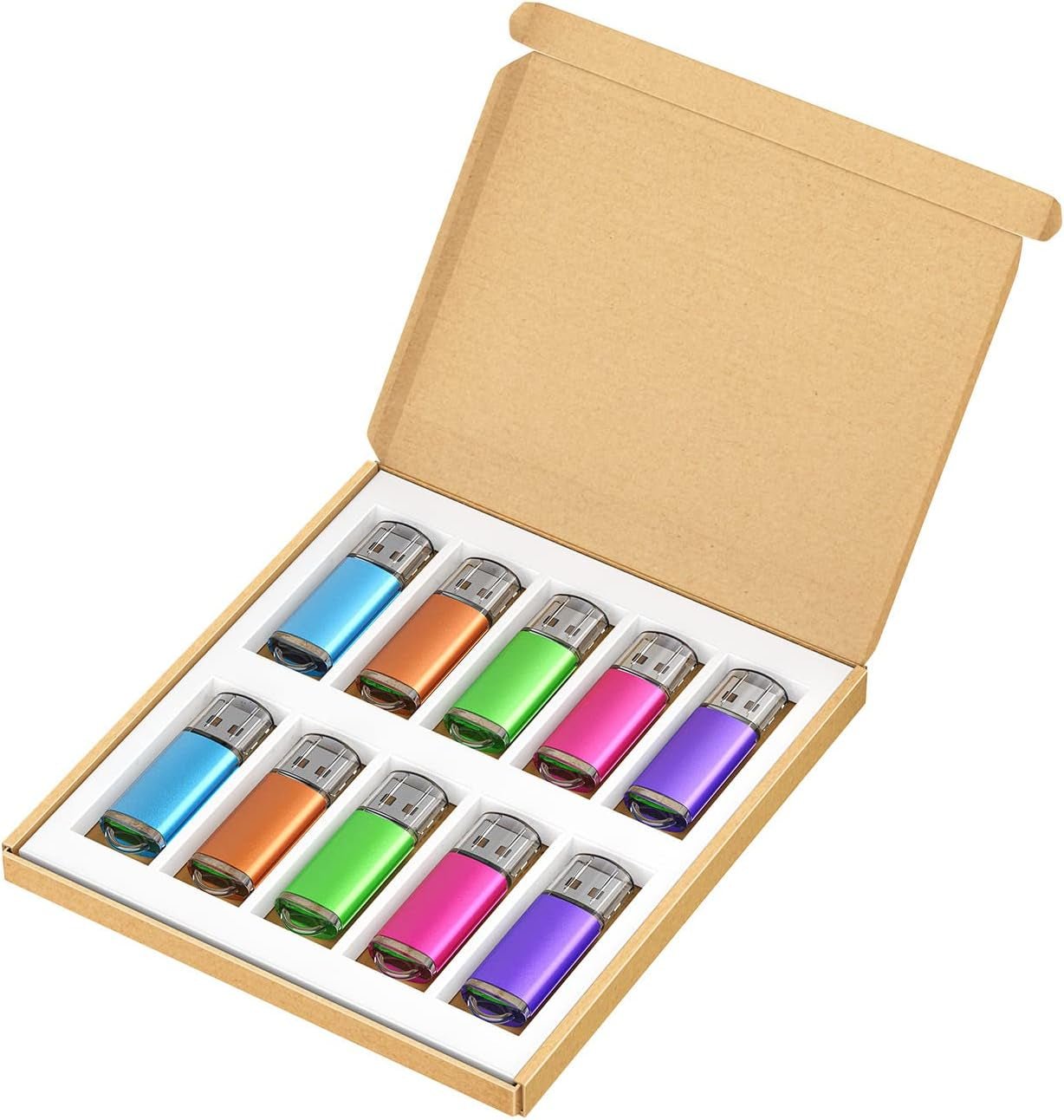 32GB Flash Drive USB 2.0 Flash Memory Stick Drive 10 Pack 32 GB USB Flash Drives Thumb Drive 32G Gig USB Drives Pen Drive Jump Drive, Mixed Colors - Techlyn