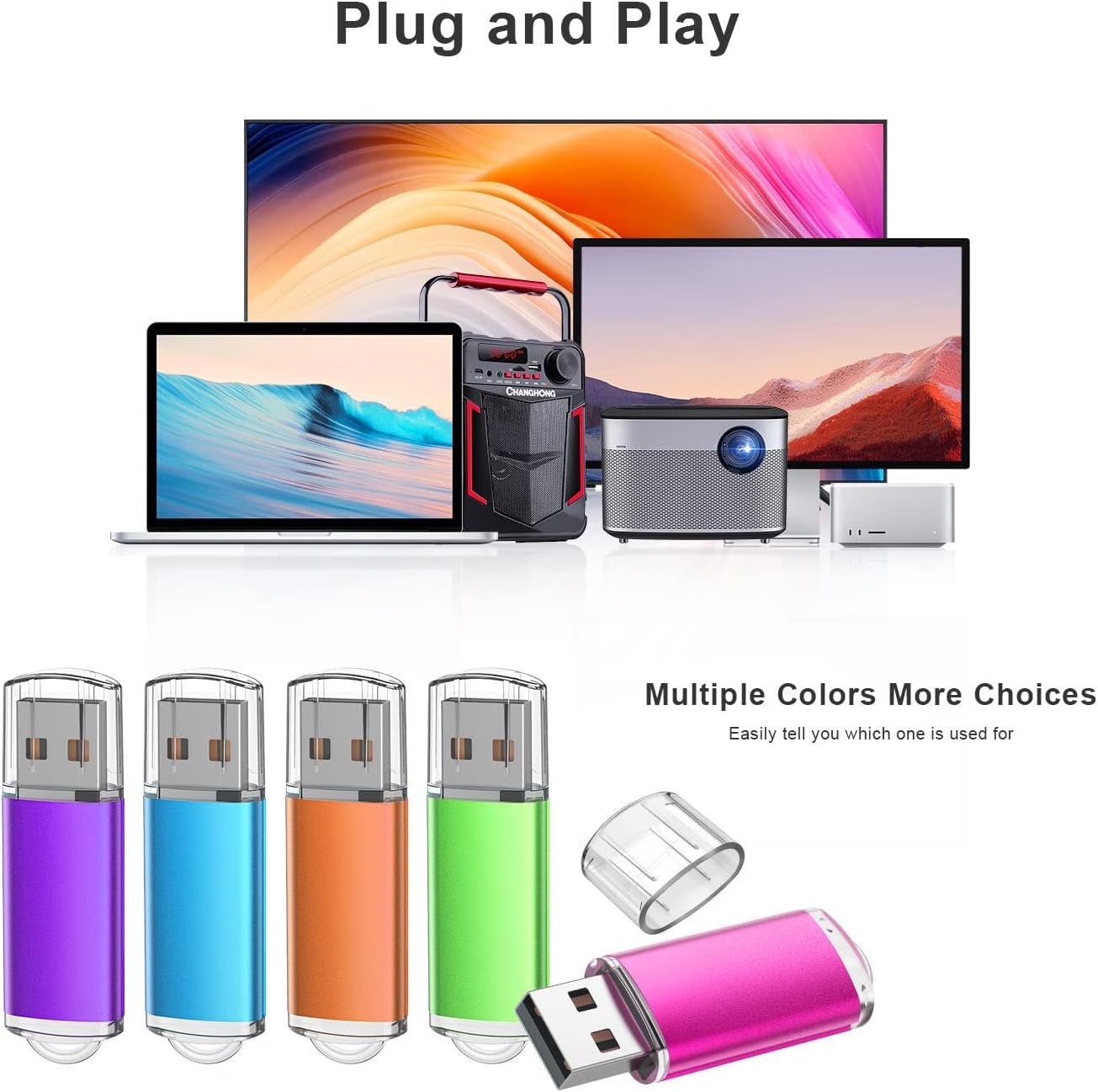 32GB Flash Drive USB 2.0 Flash Memory Stick Drive 10 Pack 32 GB USB Flash Drives Thumb Drive 32G Gig USB Drives Pen Drive Jump Drive, Mixed Colors - Techlyn