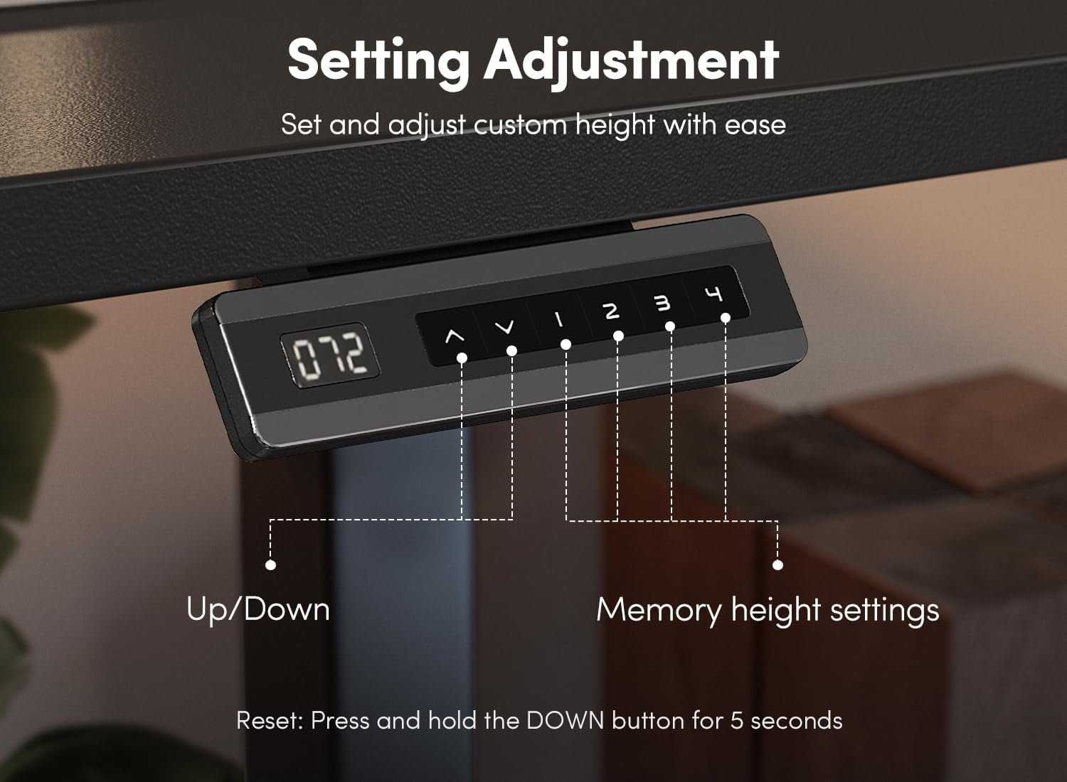 40 X 24 Inch Height Adjustable Electric Standing Desk with Double Drawer, Computer Desk, Home Office Stand up Table with 4 Height - Adjustable Feets & 2 Hooks, Black - Techlyn