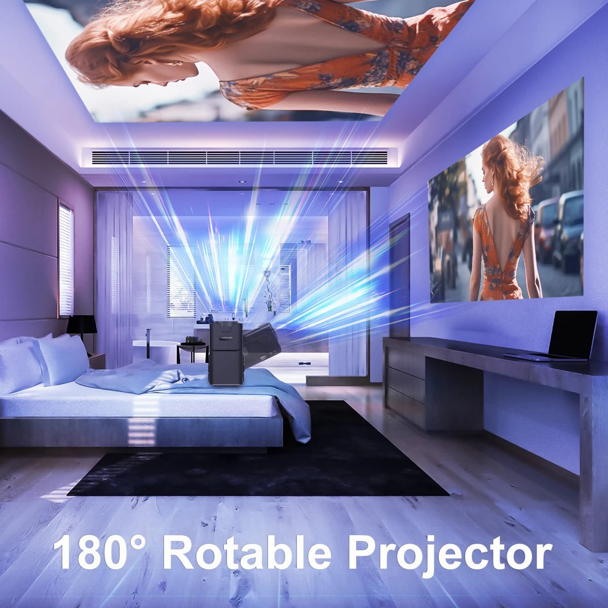 4K Android 11 Projector Native 1080P 390ANSI HY320 Dual Wifi6 BT5.0 1920*1080P Cinema Portable Projetor Upgrated HY300 - Techlyn