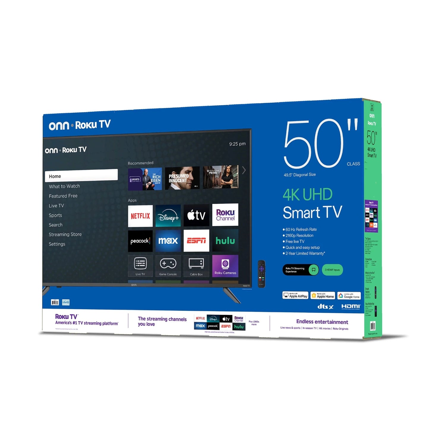 50” Class 4K UHD Roku Smart Television, 100012585 - Techlyn