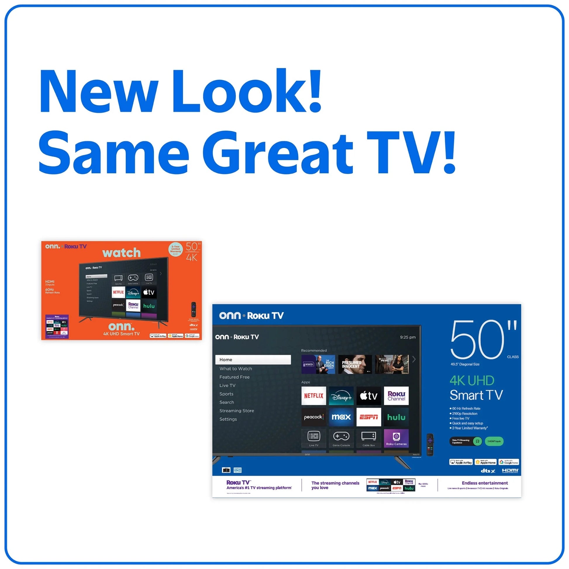 50” Class 4K UHD Roku Smart Television, 100012585 - Techlyn