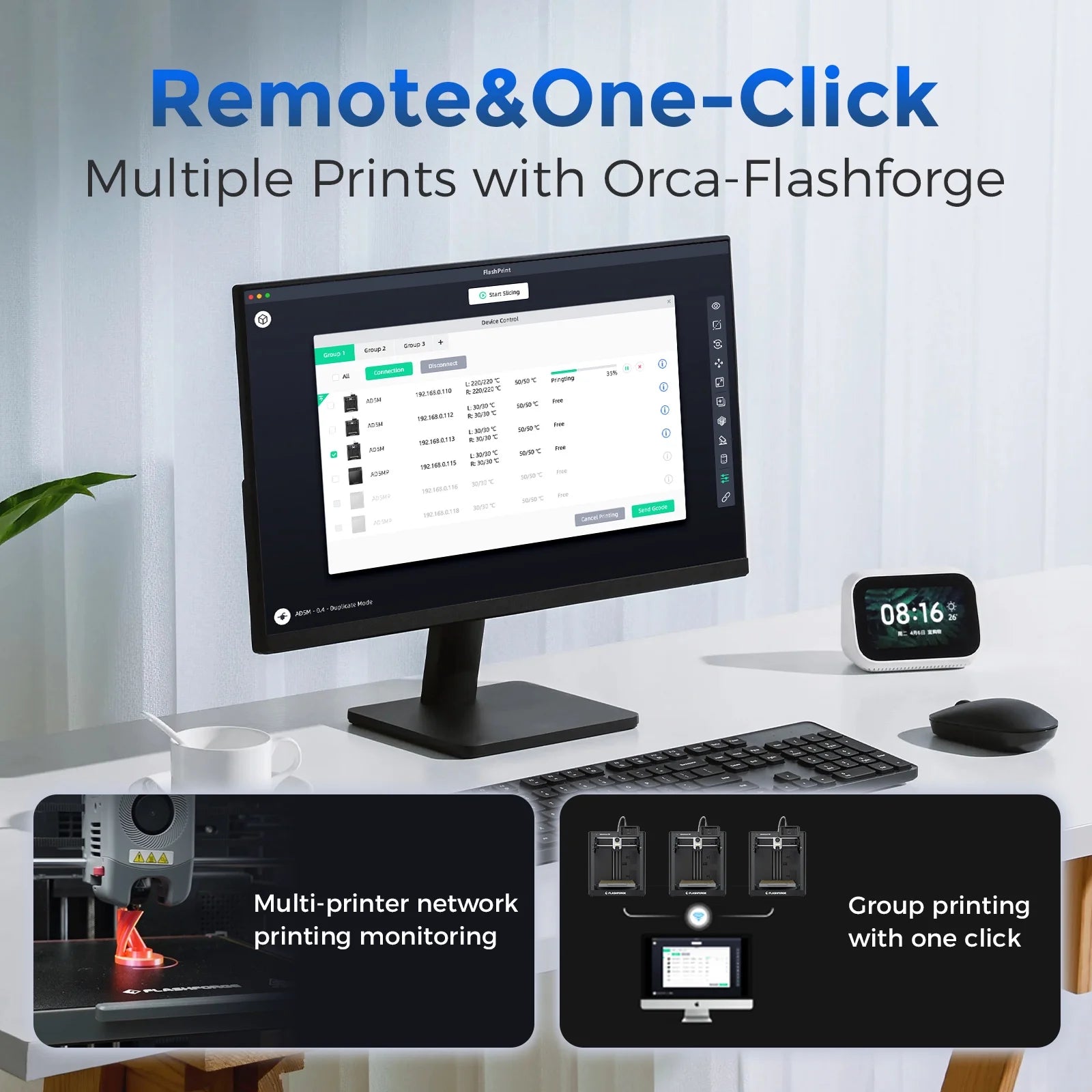 Adventurer 5M 3D Printer, Fully Auto Leveling & 600Mm/S High Speed Printing, Black - Techlyn