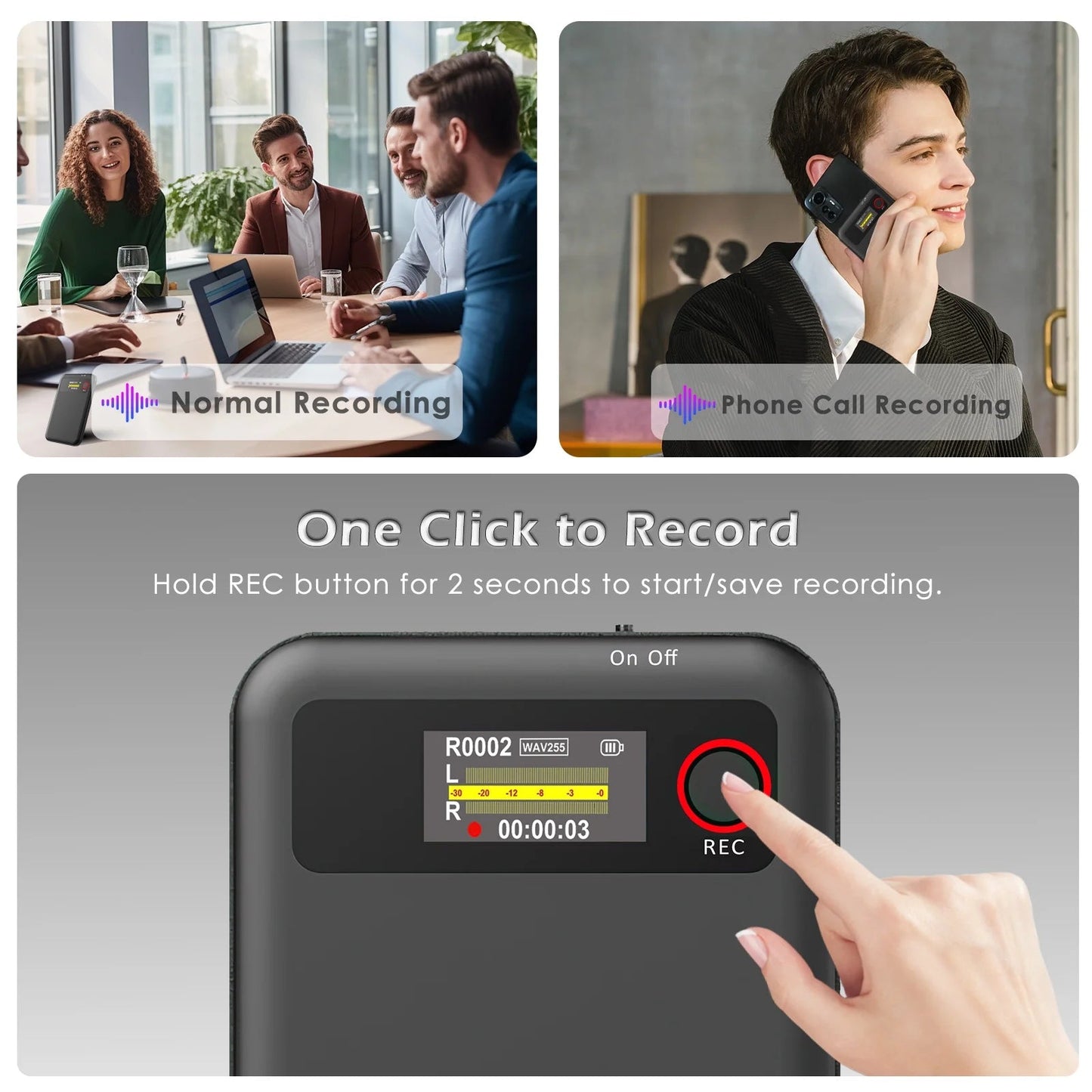 AI Voice Recorder with Transcribe, Translation, APP Control, AI Analysis Summarize for Lectures Meetings Calls, Support 100+ Languages, 64GB Memory - Techlyn