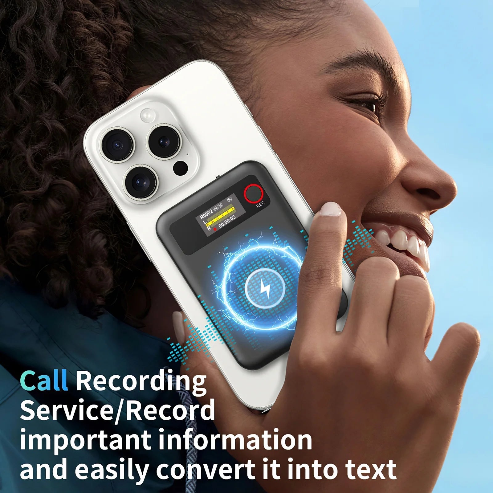 AI Voice Recorder with Transcribe, Translation, APP Control, AI Analysis Summarize for Lectures Meetings Calls, Support 100+ Languages, 64GB Memory - Techlyn