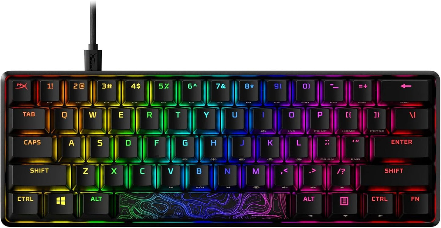 Alloy Origins 60 - Mechanical Gaming Keyboard, Ultra Compact 60% Form Factor, Double Shot PBT Keycaps, RGB LED Backlit, NGENUITY Software Compatible - Linear Red Switch,Black - Techlyn