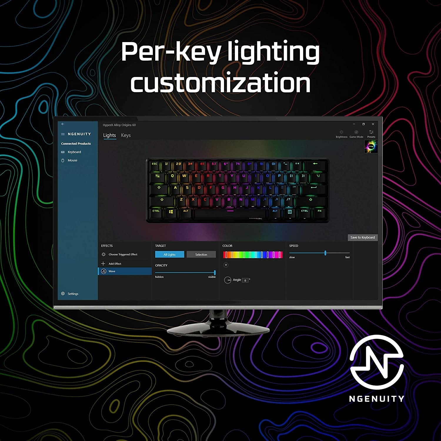 Alloy Origins 60 - Mechanical Gaming Keyboard, Ultra Compact 60% Form Factor, Double Shot PBT Keycaps, RGB LED Backlit, NGENUITY Software Compatible - Linear Red Switch,Black - Techlyn