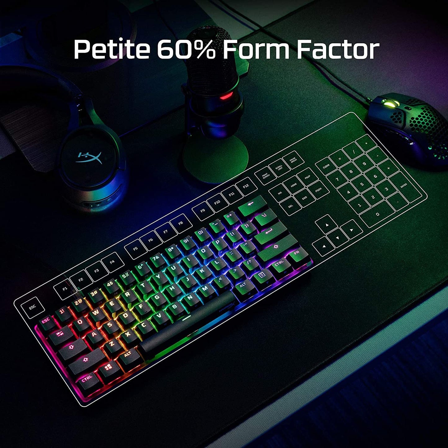Alloy Origins 60 - Mechanical Gaming Keyboard, Ultra Compact 60% Form Factor, Double Shot PBT Keycaps, RGB LED Backlit, NGENUITY Software Compatible - Linear Red Switch,Black - Techlyn