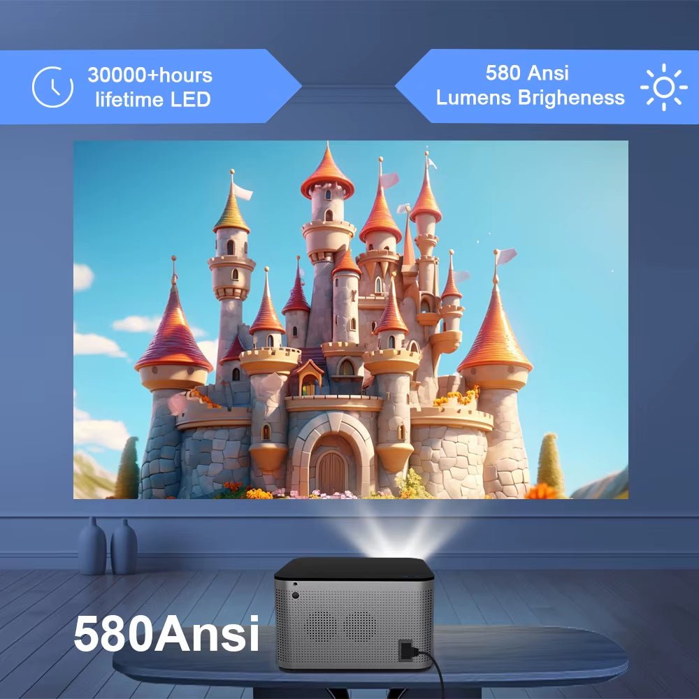 Android 11 4K Smart Projector 580ANSI 1920*1080P Full HD Wifi6 BT5.0 Allwinner H713 Voice Control Home Cinema Theater - Techlyn