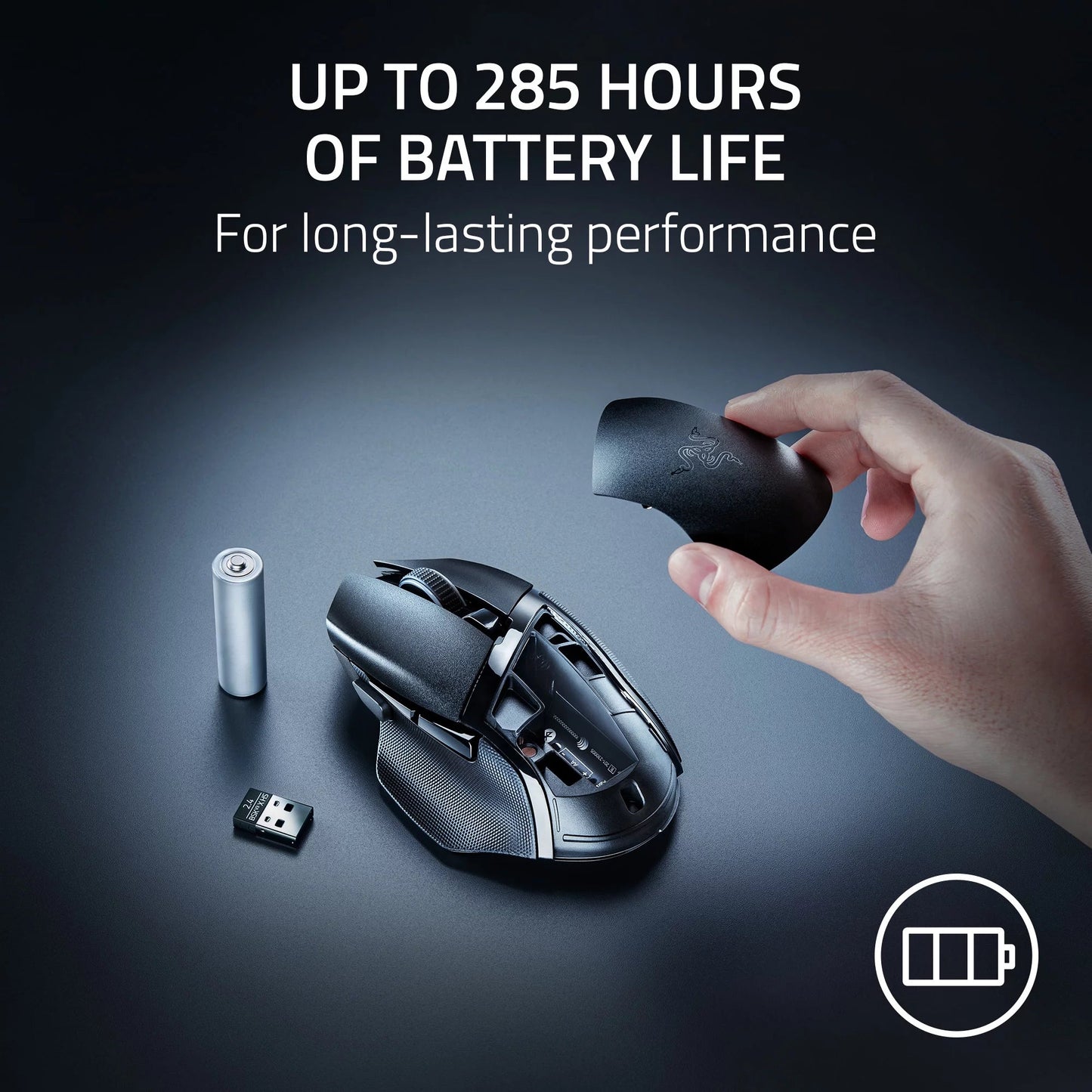 Basilisk V3 X Hyperspeed Wireless Gaming Mouse for PC, RGB Chroma, Black - Techlyn