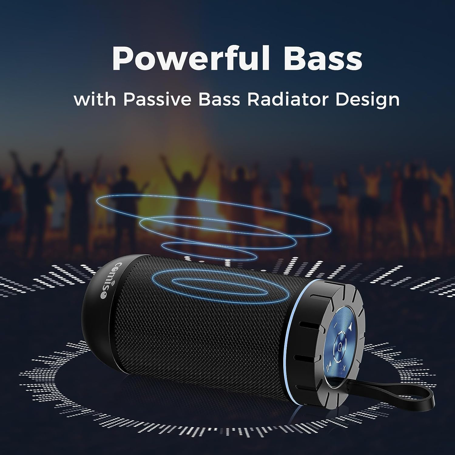 Bluetooth Speaker, IP65 Waterproof Portable Speaker with 360° HD Stereo Sound, Punchy Bass, TWS Pairing, 24H Playtime, Wireless Speakers for Home/Outdoor/Camping/Beach, Gifts for Unisex - Techlyn