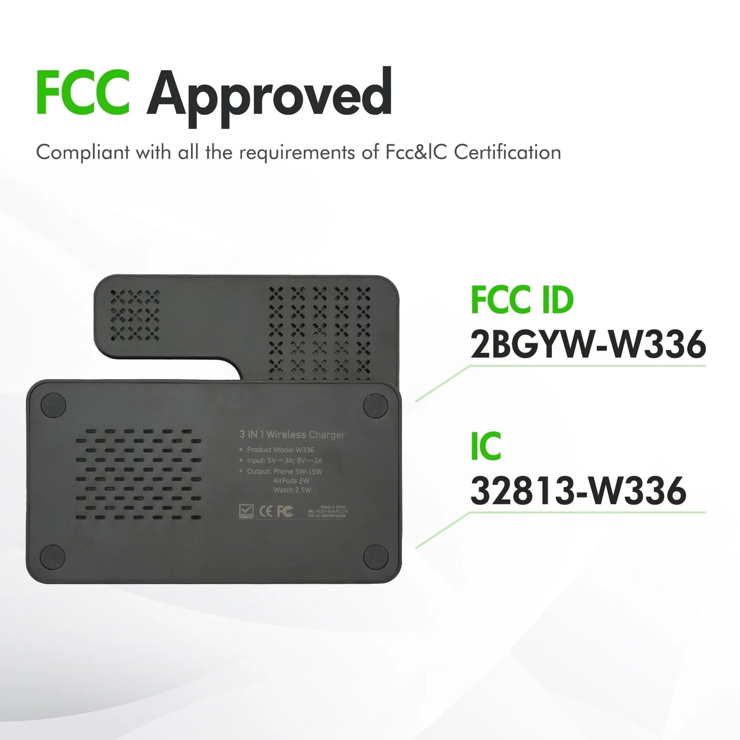 Charging Station,Wirelss Charger,Magnetic Charging Station Compatible with Iphone 17 16 15 14 13 12 11 Pro Max XS Xr,For Iwatch Series 9 8 7 6 5 4 3 2 Se,For Airpods 3 2 Pro,Black,No Adapter - Techlyn