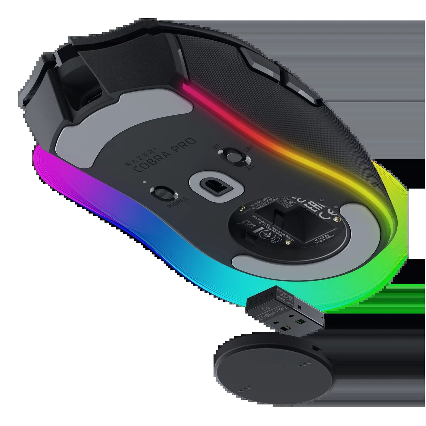 Cobra Pro Lightweight Wireless PC Gaming Mouse with Chroma RGB, Customizable Controls, 77G, Black - Techlyn