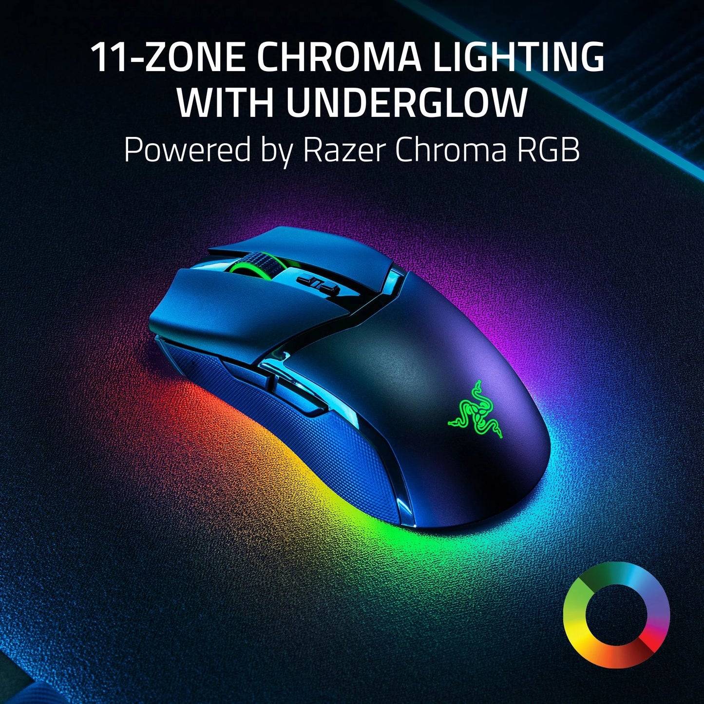 Cobra Pro Lightweight Wireless PC Gaming Mouse with Chroma RGB, Customizable Controls, 77G, Black - Techlyn