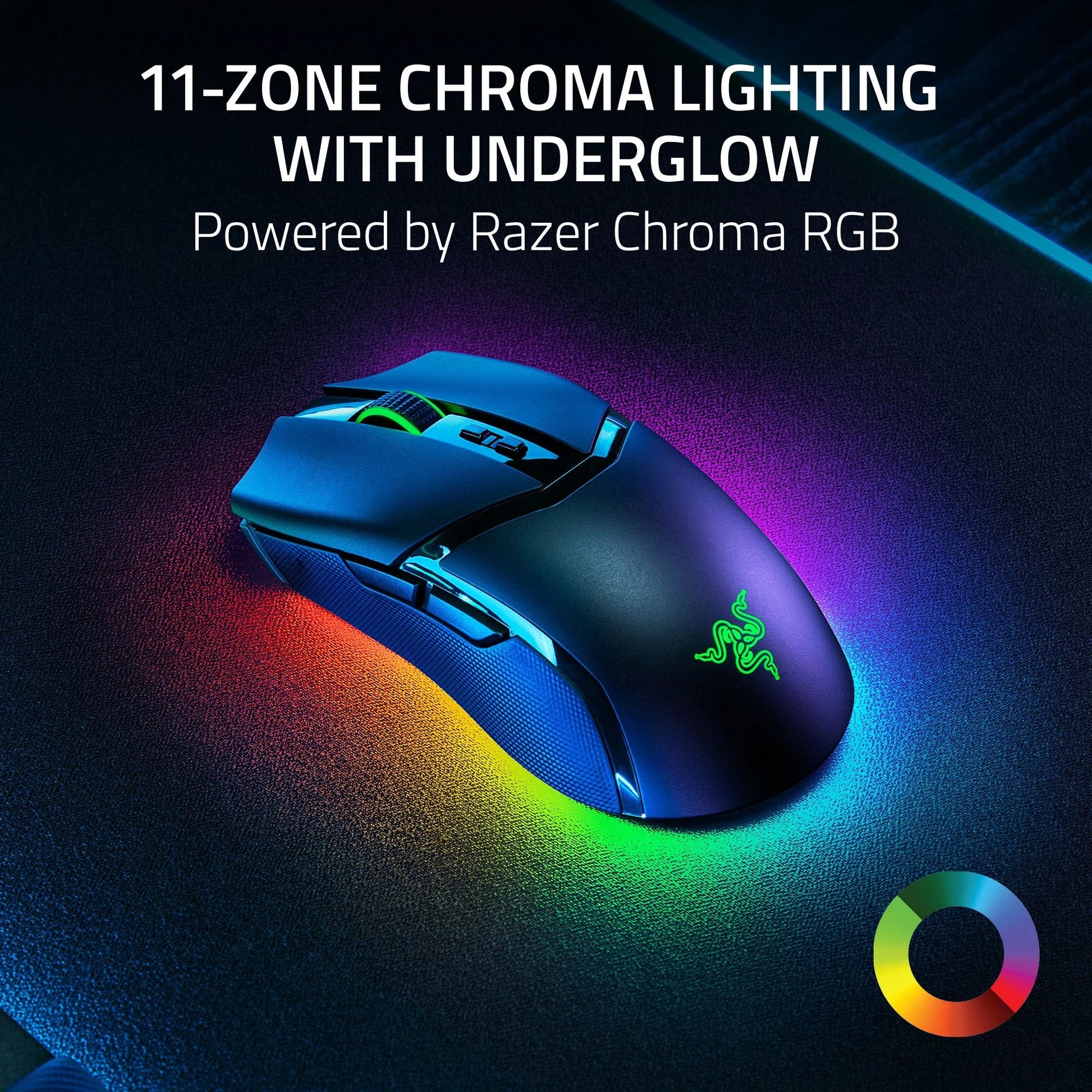 Cobra Pro Lightweight Wireless PC Gaming Mouse with Chroma RGB, Customizable Controls, 77G, Black - Techlyn