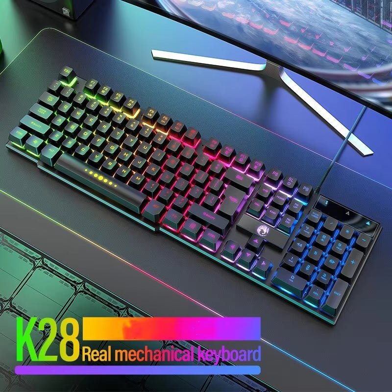 Computer Keyboard Waterproof Portable Gaming Keyboard Backlit Ergonomics Colorful Keyboard Computer Accessories 104 Keys Usb - Techlyn