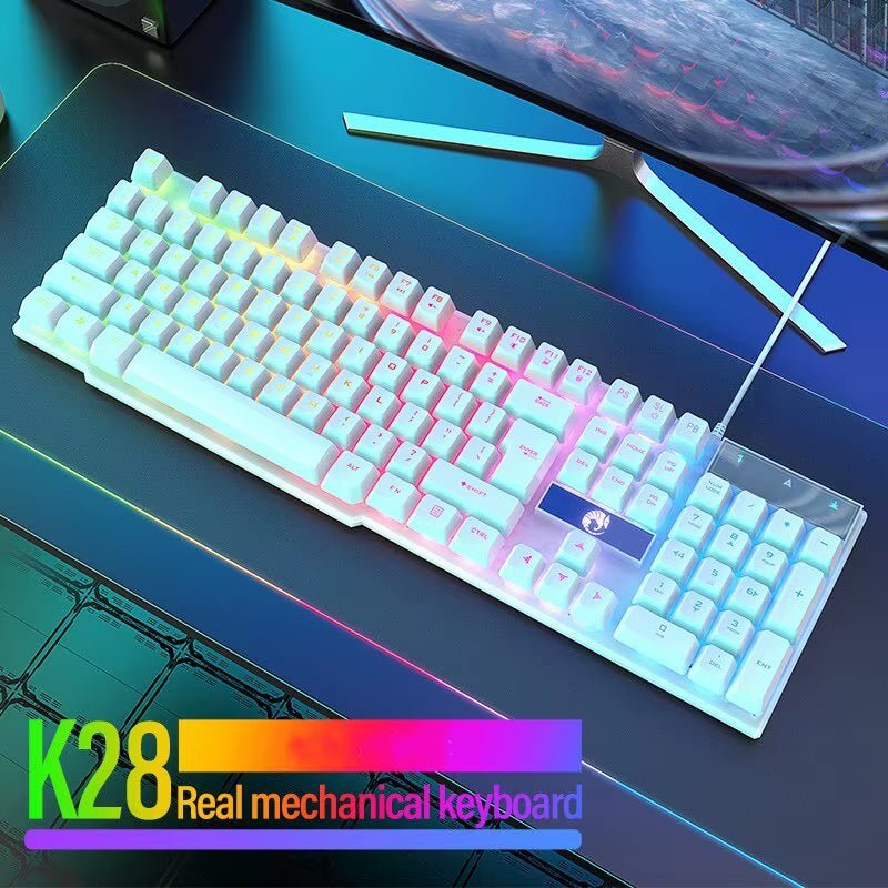 Computer Keyboard Waterproof Portable Gaming Keyboard Backlit Ergonomics Colorful Keyboard Computer Accessories 104 Keys Usb - Techlyn