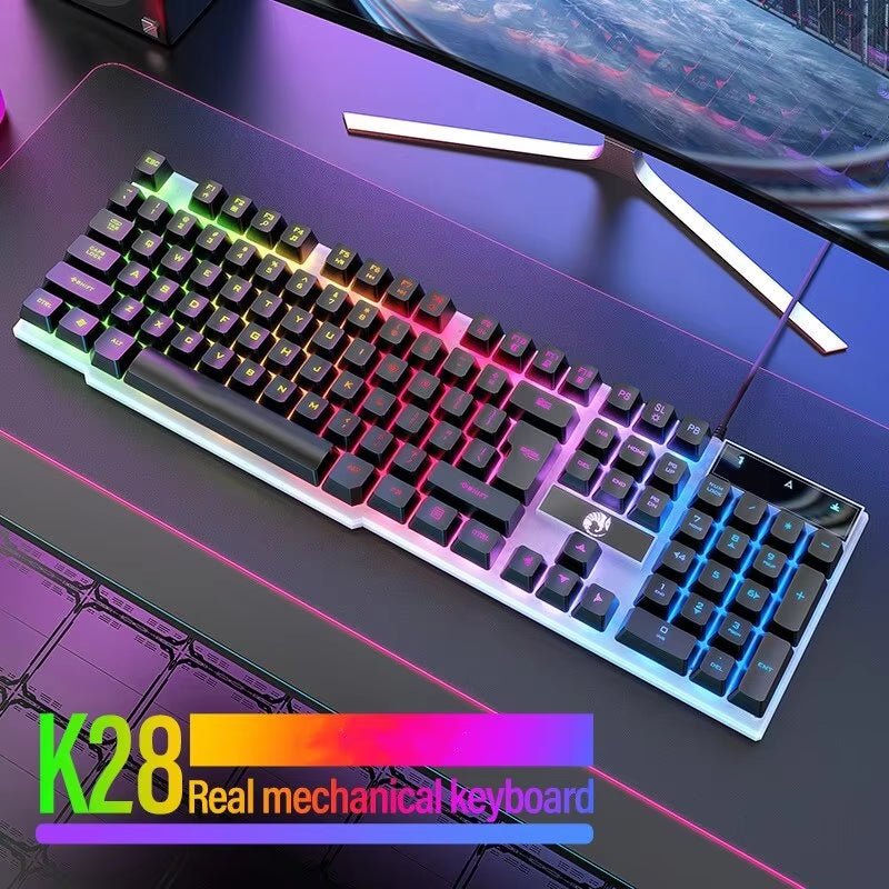 Computer Keyboard Waterproof Portable Gaming Keyboard Backlit Ergonomics Colorful Keyboard Computer Accessories 104 Keys Usb - Techlyn