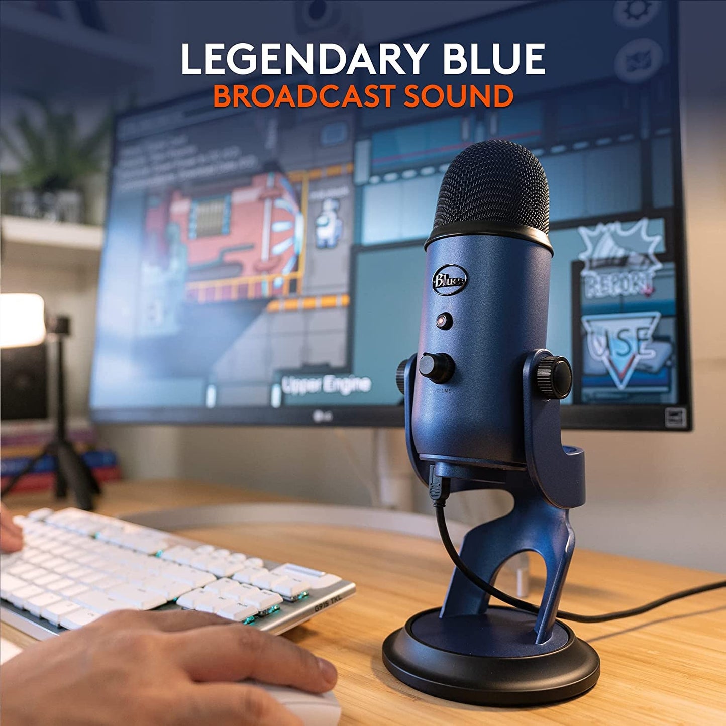 Creators Blue Yeti USB Microphone for Gaming, Streaming, Podcast, Youtube, Discord, PC, Studio Sound, Plug & Play - Midnight Blue - Techlyn