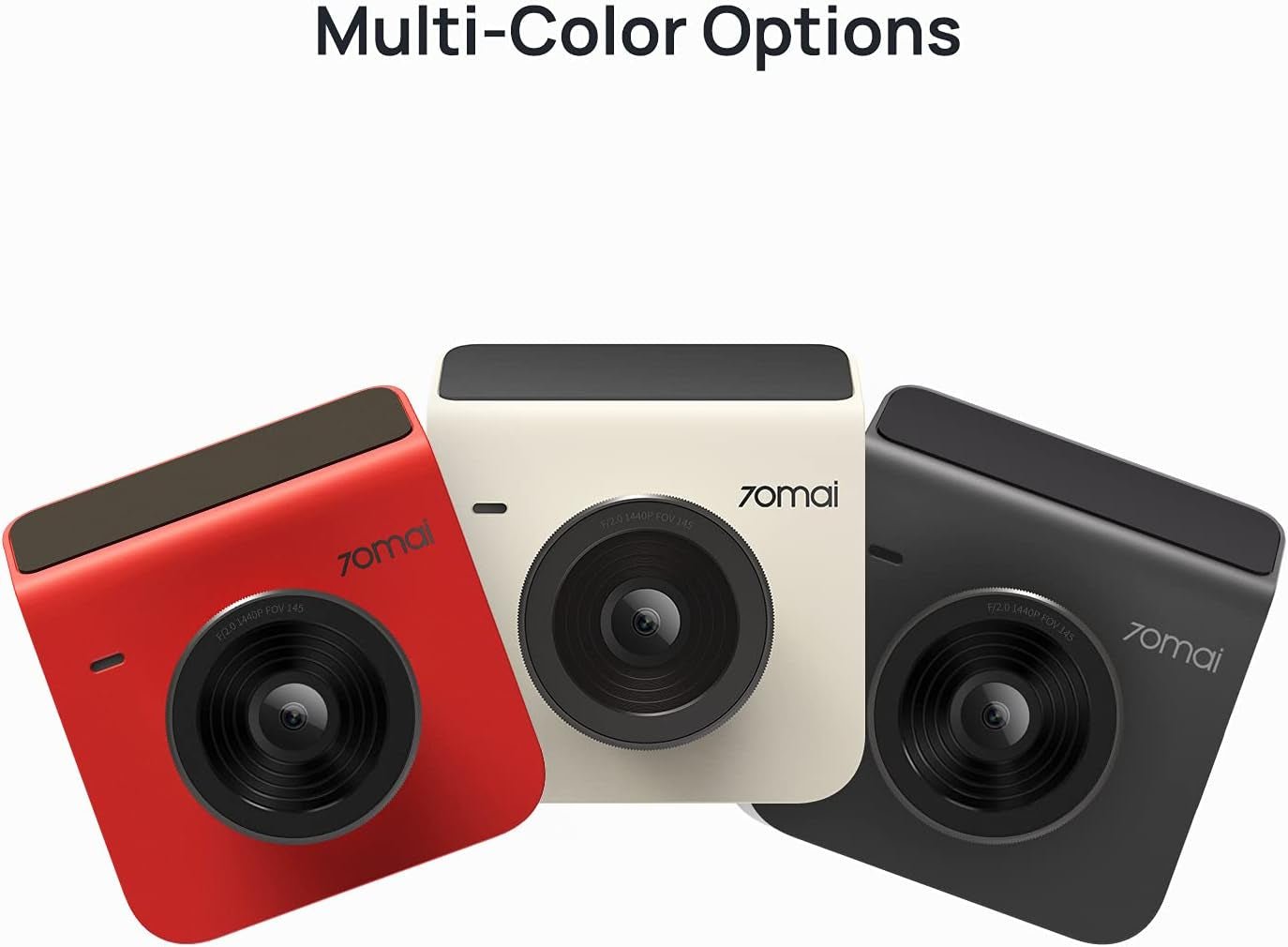 Dash Cam A400, Ivory, Front and Rear 2K QHD, 2" LCD, Built in Wifi, Parking Monitor, 145° Wide - Angle FOV, WDR Night Vision, Ios/Android Mobile App - Techlyn