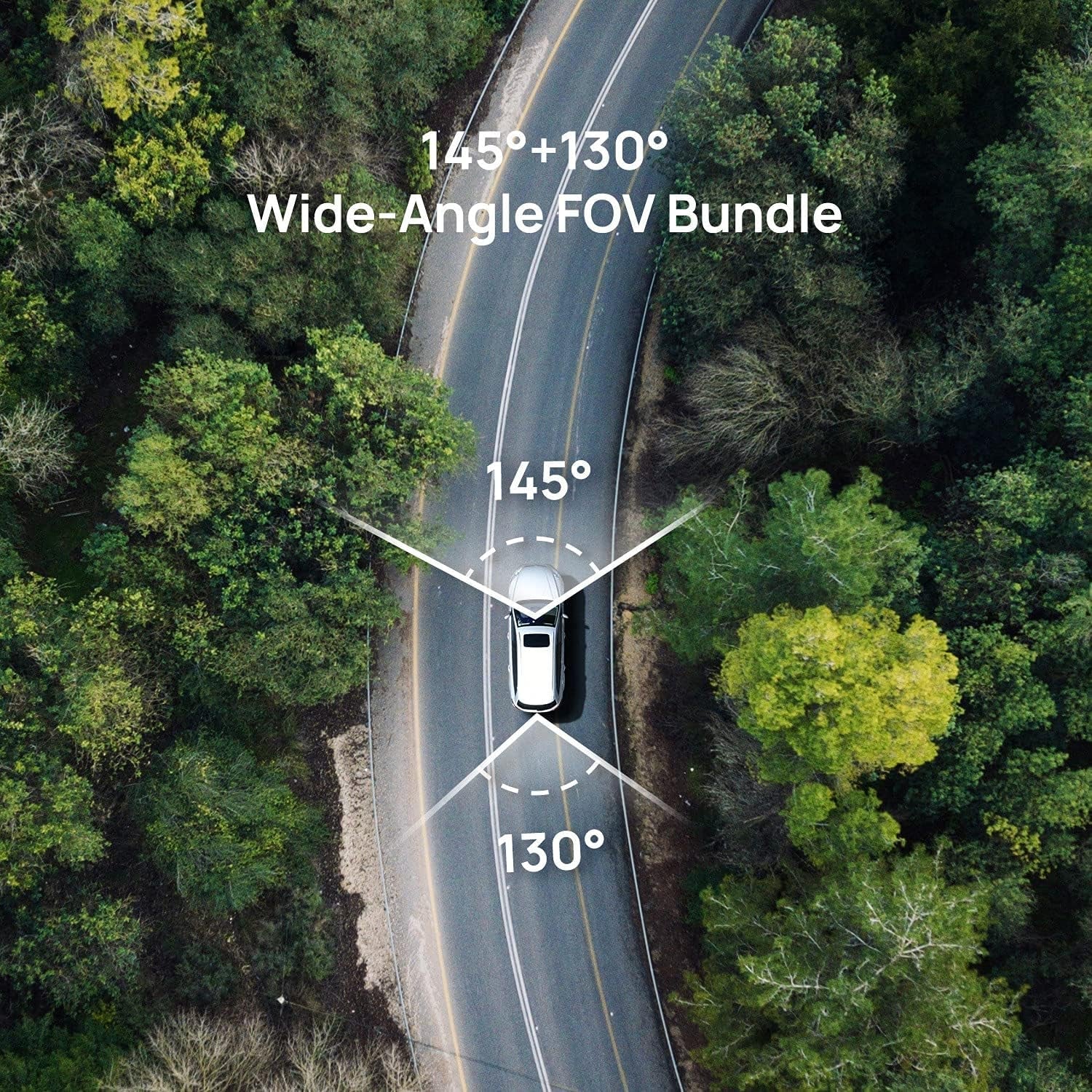 Dash Cam A400, Ivory, Front and Rear 2K QHD, 2" LCD, Built in Wifi, Parking Monitor, 145° Wide - Angle FOV, WDR Night Vision, Ios/Android Mobile App - Techlyn