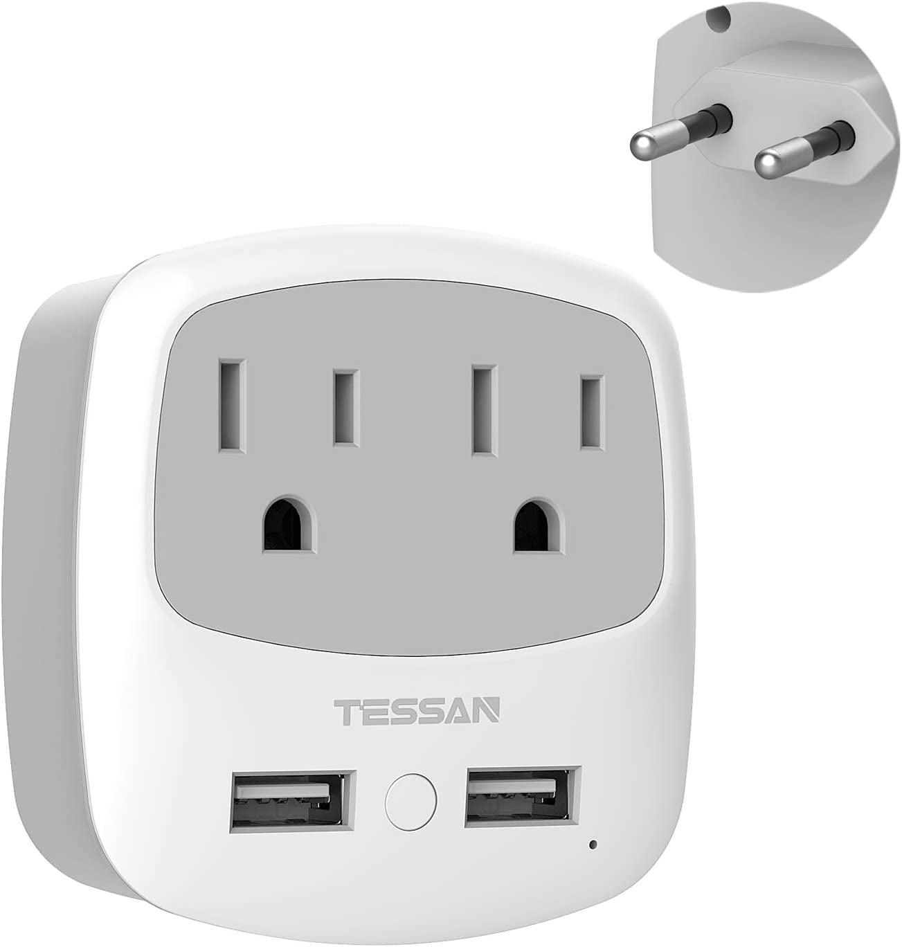 European Travel Plug Adapter Converter, International Power Plug Converter with 2 USB, Type C Outlet Adaptor Charger for US to Most of Europe EU Iceland Spain Italy France Germany - Techlyn