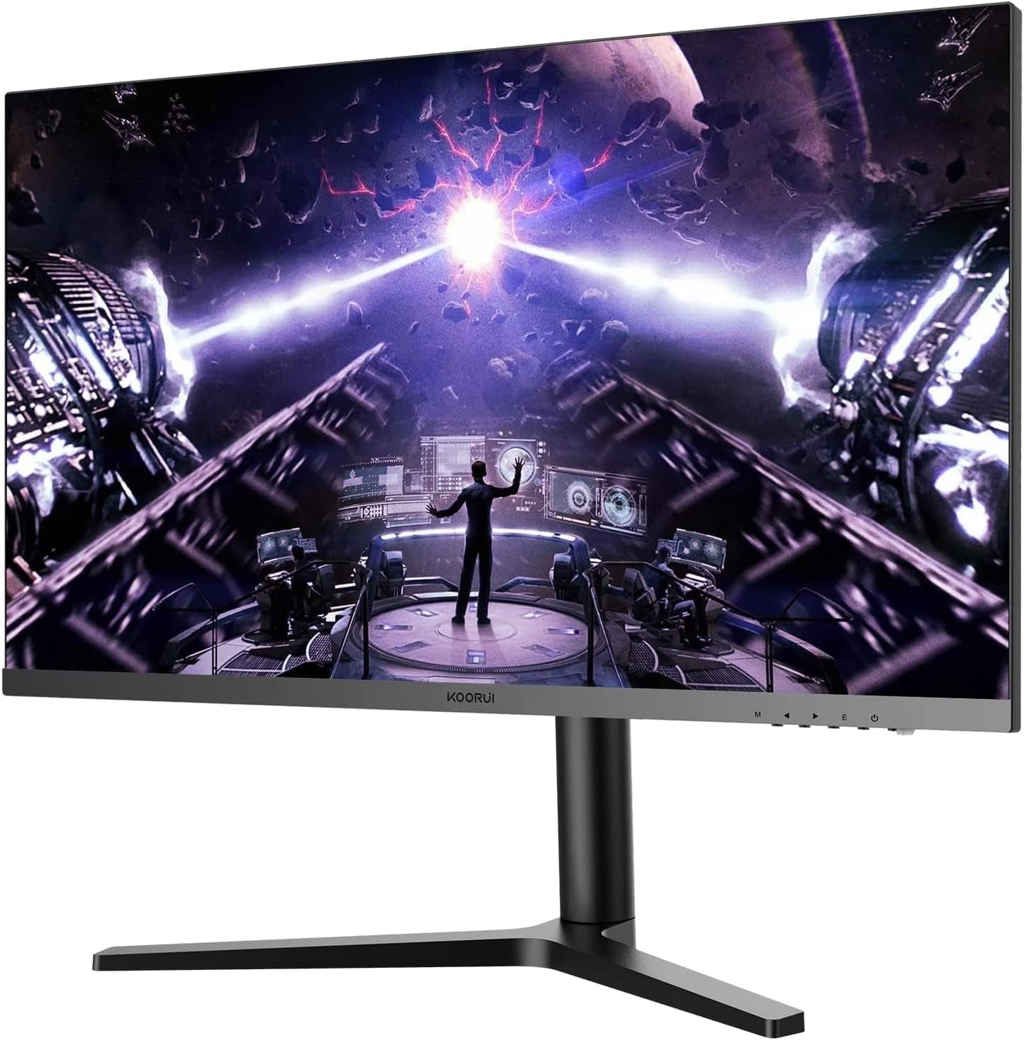 FHD 27 Inch Monitor, Fast IPS Screen (1920 * 1080P, 165HZ 1Ms, DCI - P3 90%, DP 1.2+HDM I.4+Type - C Autdio, 300Cd/㎡), Rotating Stand, Narrow Bezel on Three Sides, Black Blue - Techlyn