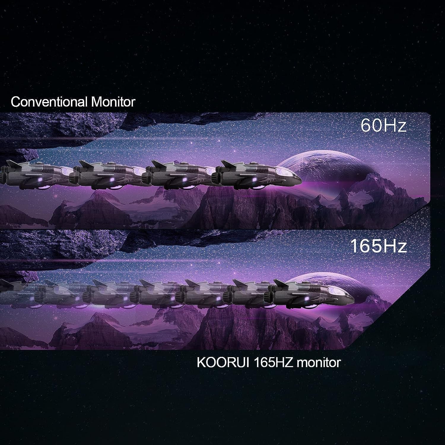 FHD 27 Inch Monitor, Fast IPS Screen (1920 * 1080P, 165HZ 1Ms, DCI - P3 90%, DP 1.2+HDM I.4+Type - C Autdio, 300Cd/㎡), Rotating Stand, Narrow Bezel on Three Sides, Black Blue - Techlyn