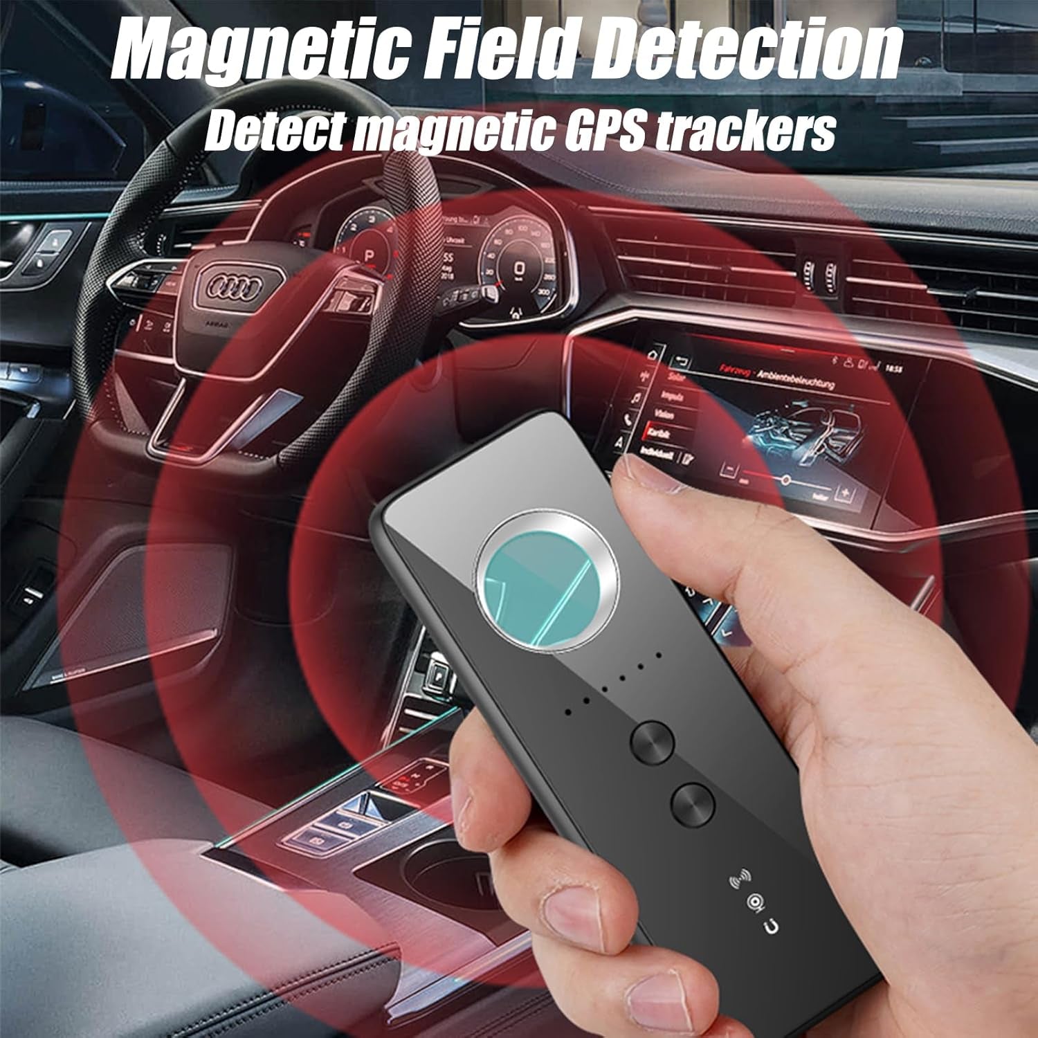 Hidden Camera Detector, 2025 Camera Finder, anti Spy, GPS Tracker Detector, Portable Bug Detector RF Signal Finder for Airbnb, Hotels, Travel, Home, Office, Bathroom - Techlyn