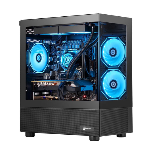 High - Performance Gaming PC with AMD Ryzen 7 5700X, NVIDIA RTX 5060 Ti, 32GB RAM, 1TB SSD, and Wi - Fi - Black Finish - Techlyn