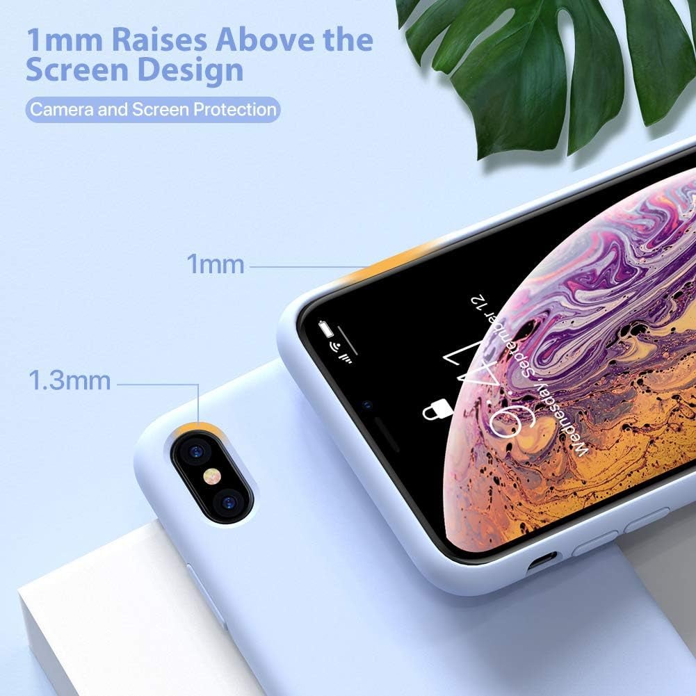 Liquid Silicone Case Compatible with Iphone Xs Max 6.5 Inch (2018), Gel Rubber Full Body Protection Shockproof Cover Case Drop Protection Case Purple - Techlyn