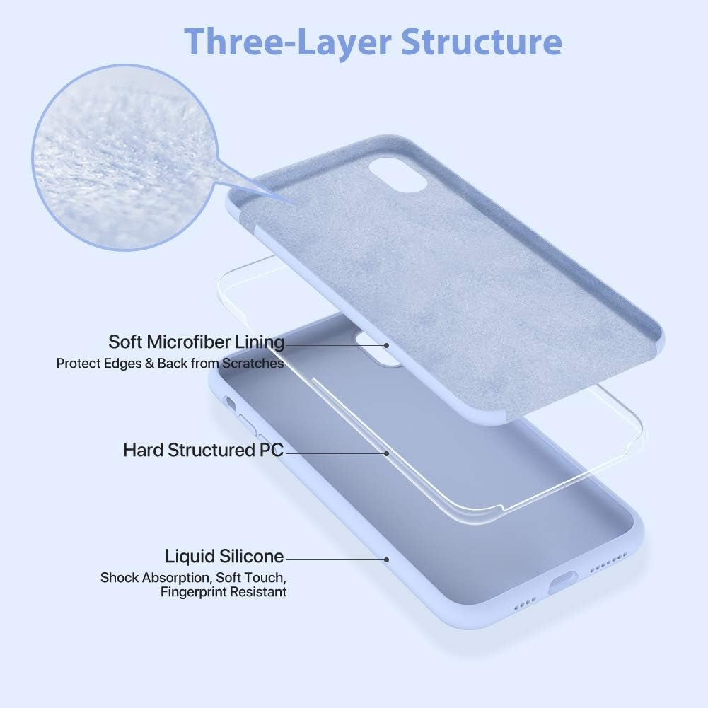 Liquid Silicone Case Compatible with Iphone Xs Max 6.5 Inch (2018), Gel Rubber Full Body Protection Shockproof Cover Case Drop Protection Case Purple - Techlyn