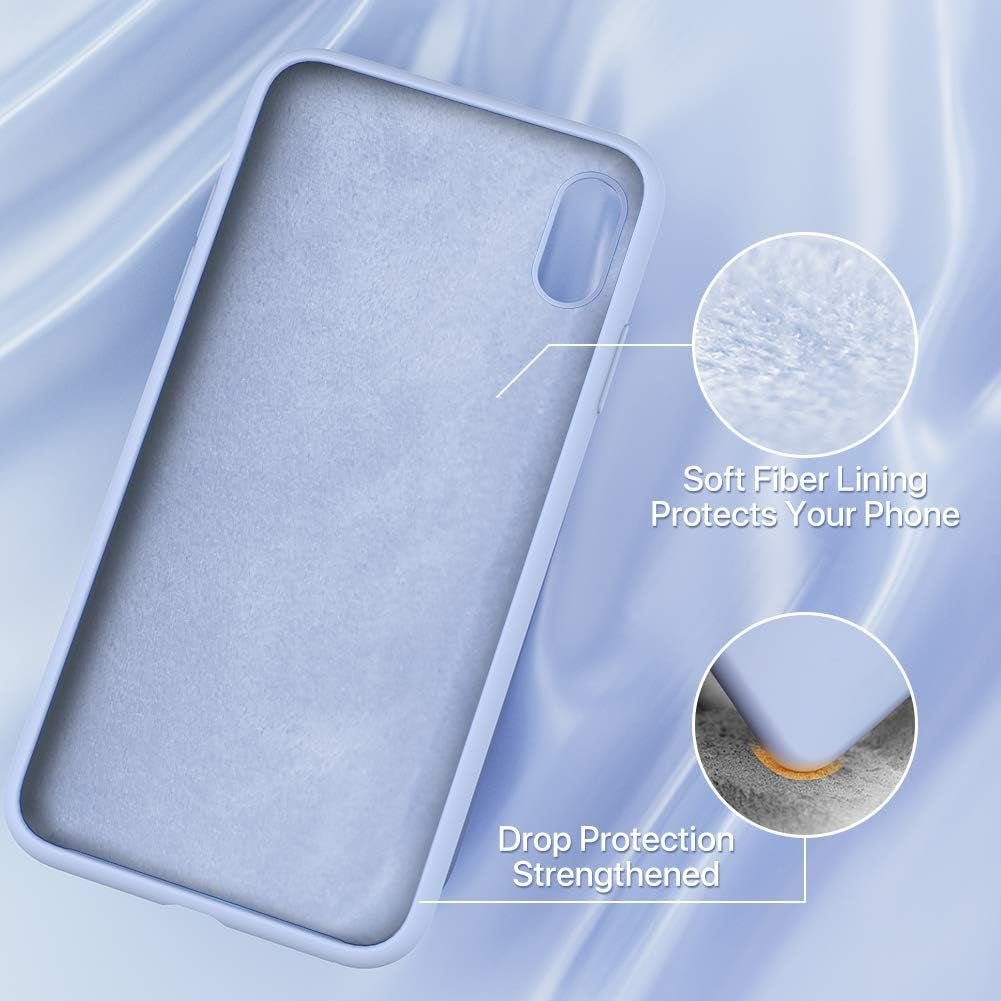 Liquid Silicone Case Compatible with Iphone Xs Max 6.5 Inch (2018), Gel Rubber Full Body Protection Shockproof Cover Case Drop Protection Case Purple - Techlyn