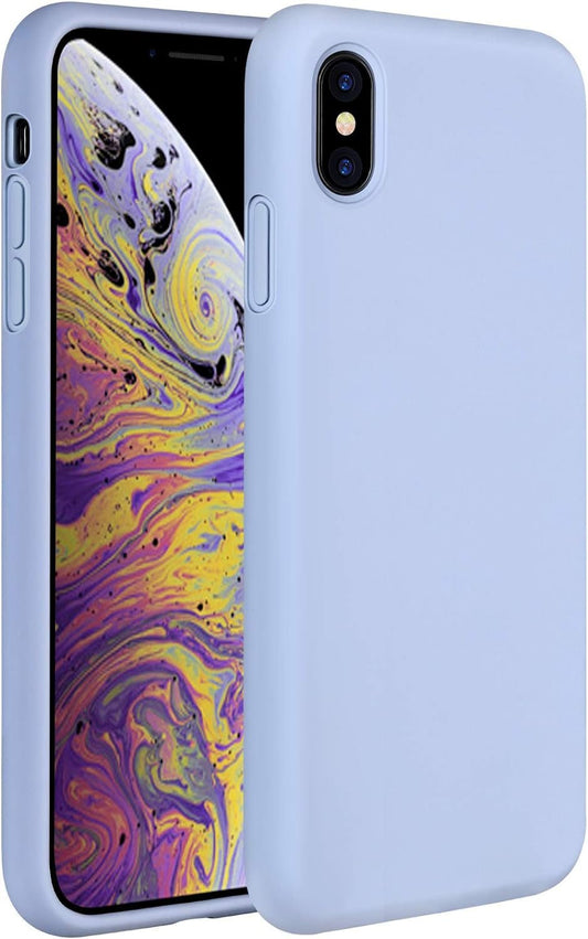 Liquid Silicone Case Compatible with Iphone Xs Max 6.5 Inch (2018), Gel Rubber Full Body Protection Shockproof Cover Case Drop Protection Case Purple - Techlyn