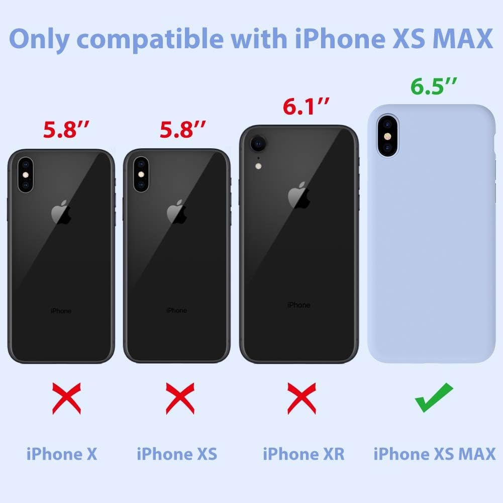 Liquid Silicone Case Compatible with Iphone Xs Max 6.5 Inch (2018), Gel Rubber Full Body Protection Shockproof Cover Case Drop Protection Case Purple - Techlyn