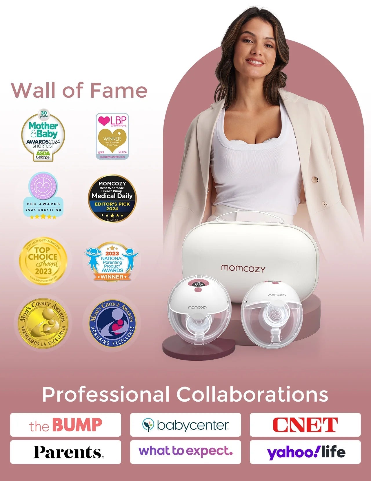 M5 Portable Breast Pump Hands Free, Wearable Breast Pump Red with Breast Pump Handbag, Red 1 Count - Techlyn