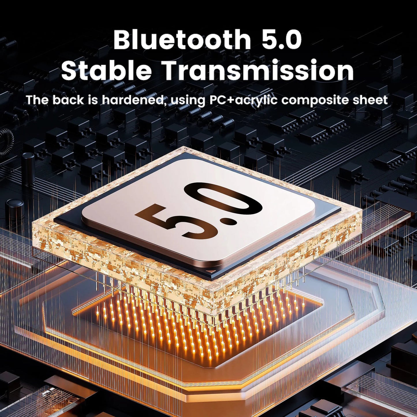 Max5 Foldable Over - Ear Bluetooth MIC Headphones, Noise Cancelling, 90H Playtime, Black - Techlyn