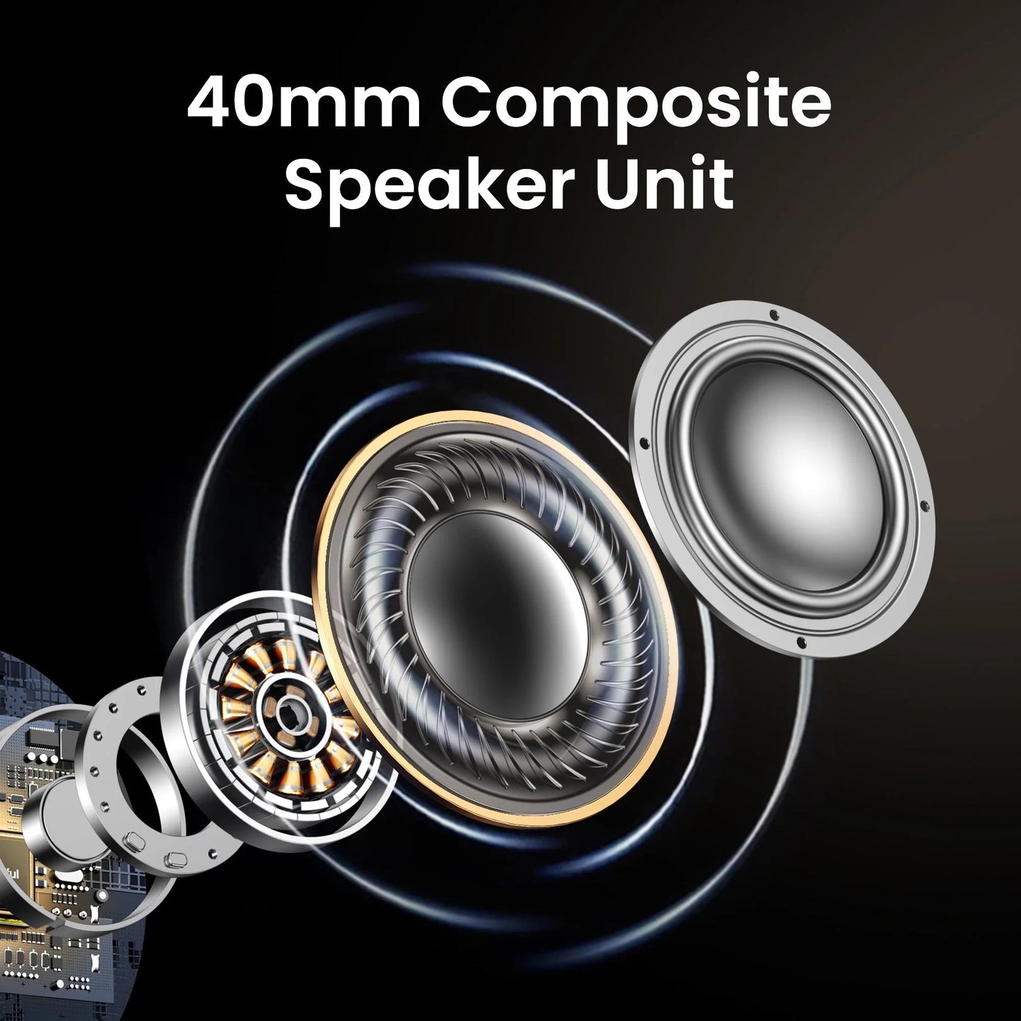 Max5 Foldable Over - Ear Bluetooth MIC Headphones, Noise Cancelling, 90H Playtime, Black - Techlyn