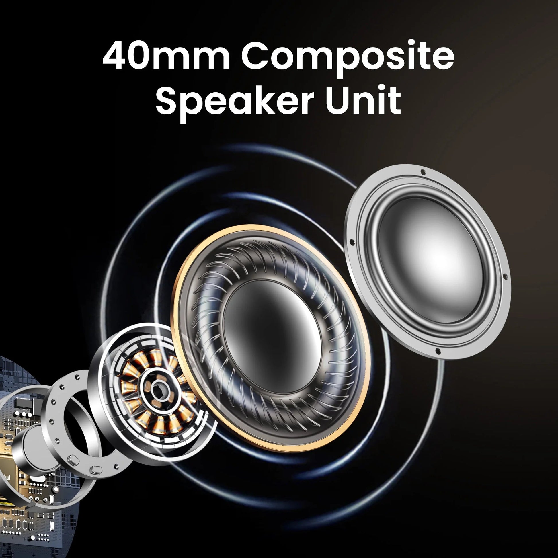 Max5 Foldable Over - Ear Bluetooth MIC Headphones, Noise Cancelling, 90H Playtime, Black - Techlyn